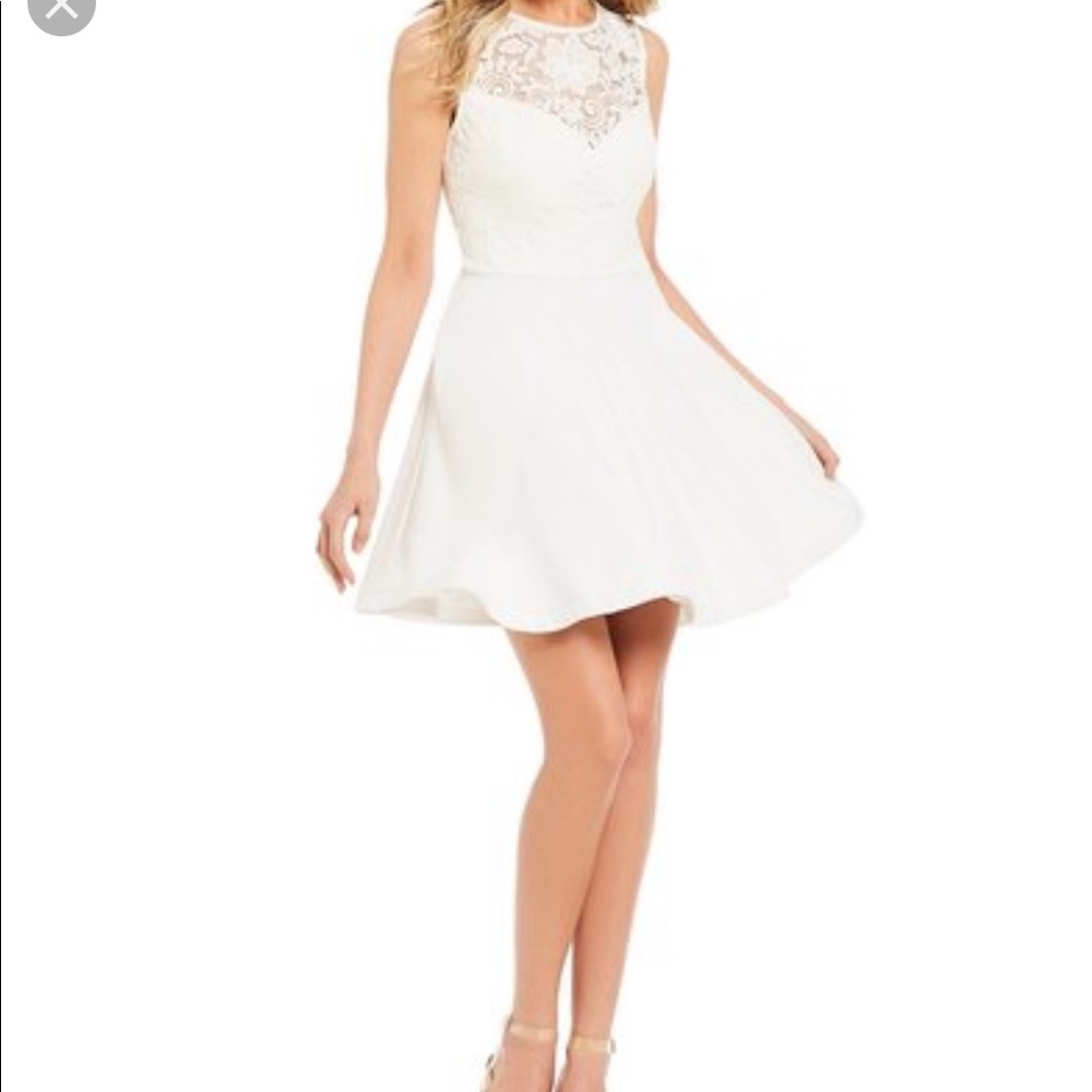 Ivory lace bodice skater dress